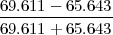 69.611---65.643-
69.611 + 65.643