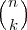 (  )
  n
  k